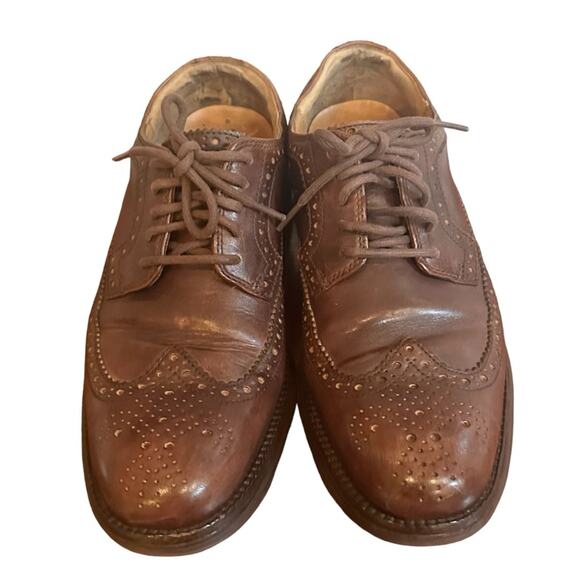 Cole Haan LunarGrand Long Wingtip Brown Derby Shoe Mens Size 8 8M Retro C13738 - Picture 1 of 10